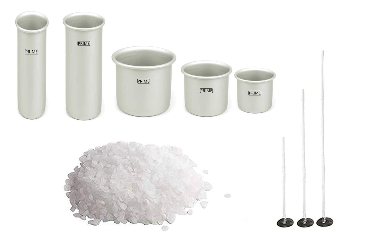 Aluminium Pillar Shape Candle Making kit Including Wax and Wicks