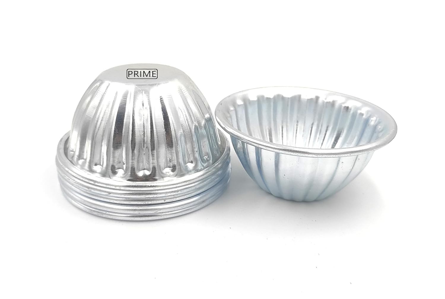 Aluminium Cup Cake Jelly Cupcake Baking Moulds for Oven - Set of 6 (Bowl, Small)