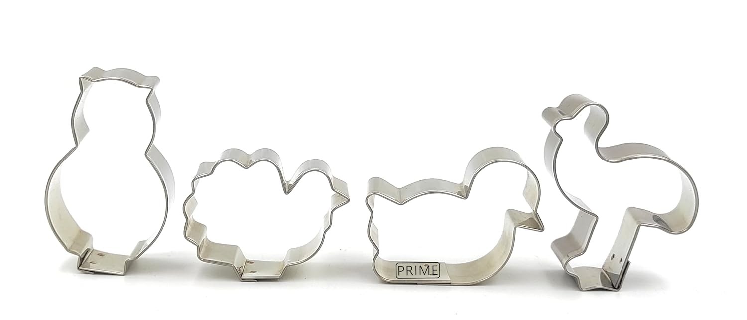 Stainless Steel Cake Decoration Cookie Cutter Set 4 Bird Shapes Fruit Food Cutting Clay Craft for Kids