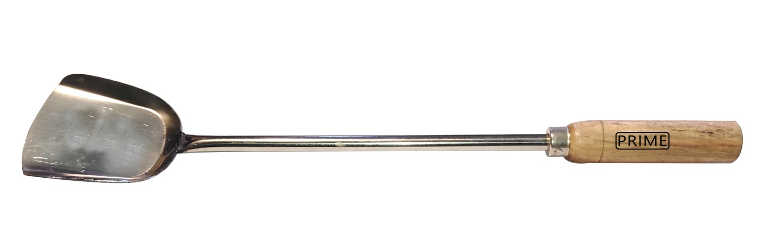 Stainless Steel Long Commercial Turner / Palta with Wooden Handle