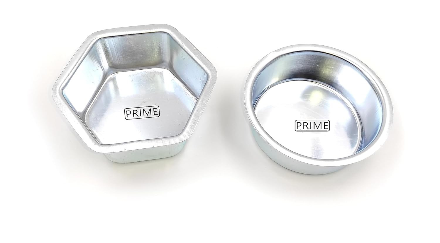 Small Aluminium Cake Moulds for Oven, 2 Shapes- Round and Hexagon tins