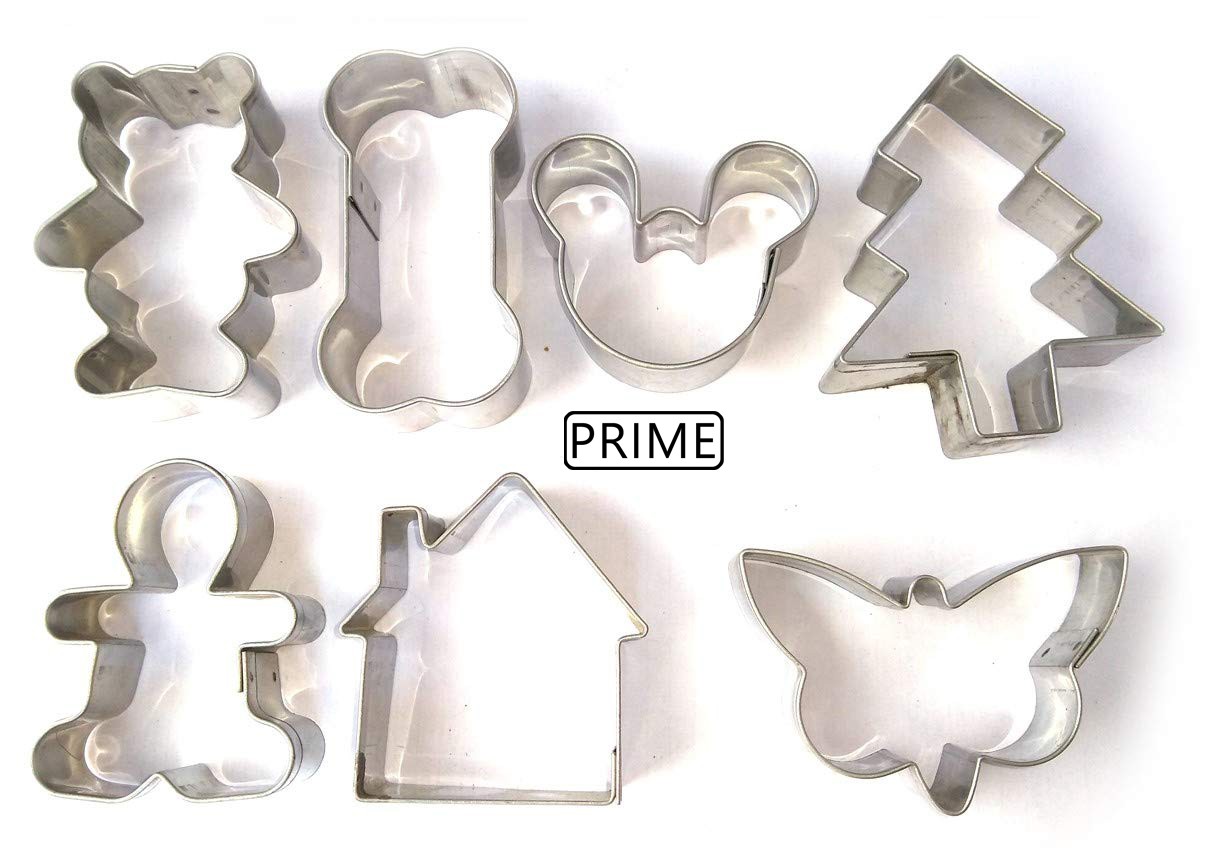 Stainless Steel Cookie Cutter Set Biscuit Sugar Arts Fondant Cake Decoration Clay Craft - 7 Pieces