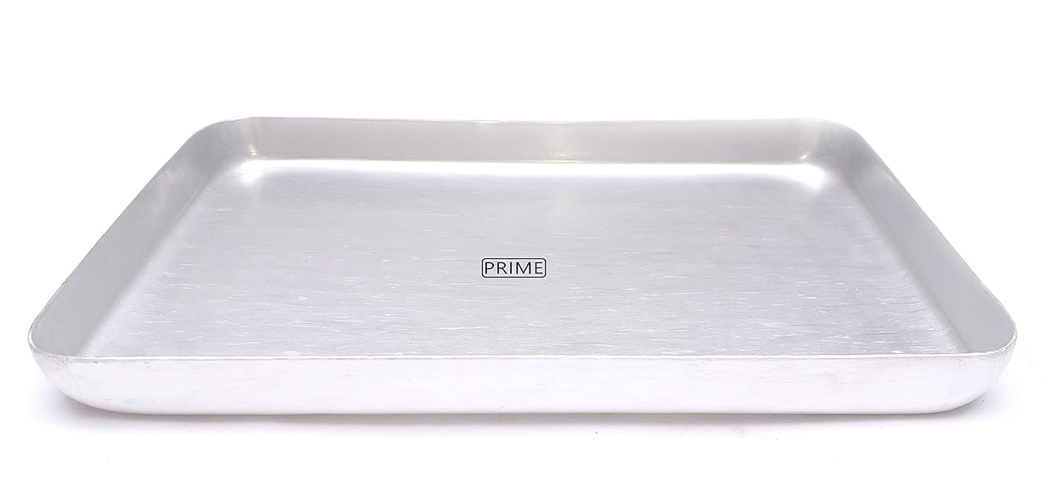 Aluminum Baking Tray Silver (12x8 Inch)