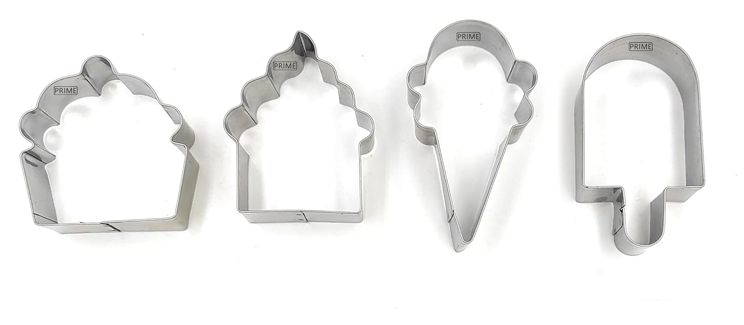 Stainless Steel Cookie Cutter Set 4 Shapes Cake Decoration Fruit/Food Cutting Clay Craft for Kids