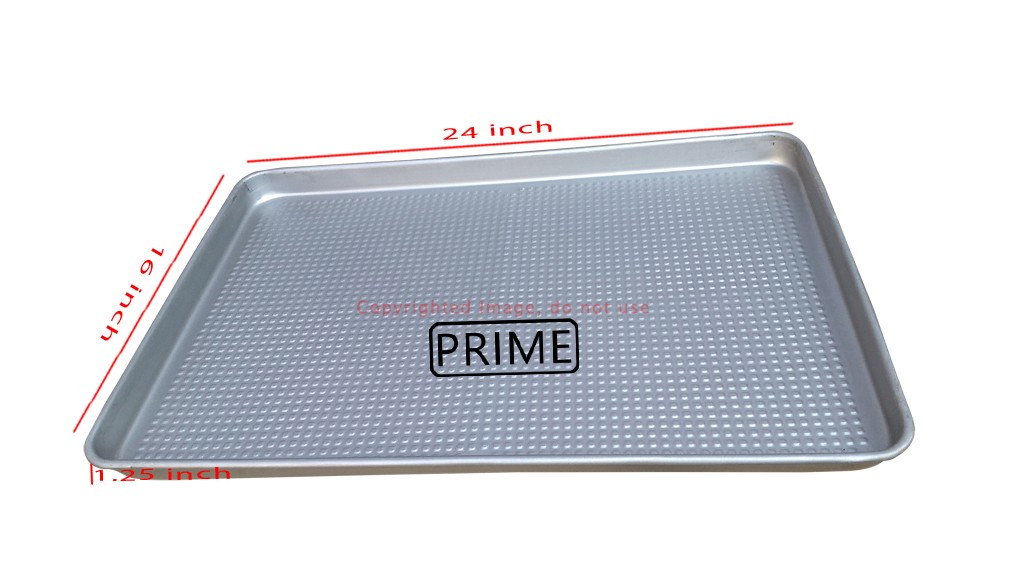 Steel Alloy Corrugated Surface Pan Tray, 16 x 24 Inch