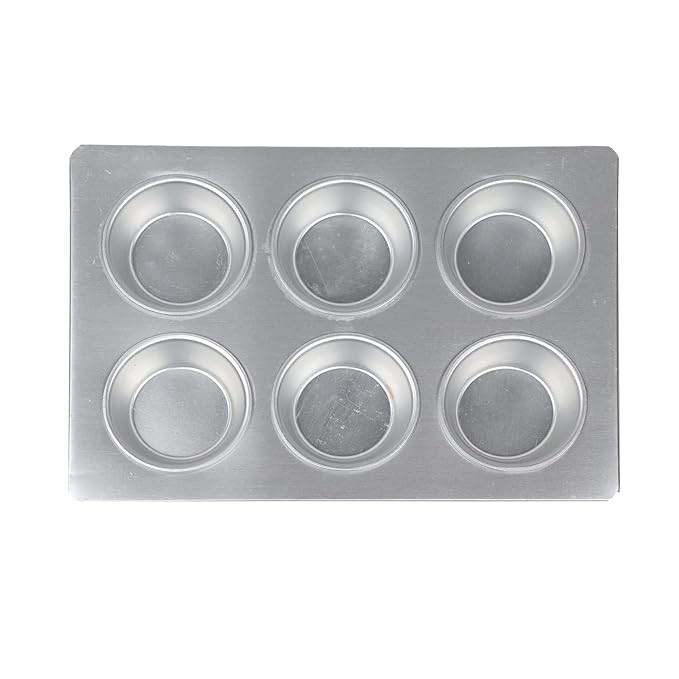 6 Cup Aluminium Muffin Baking Tray for Oven (6 Cup)